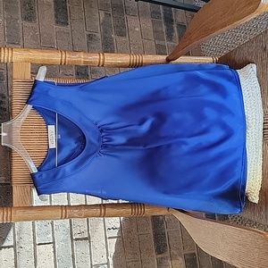 Kasper silky sleeveless top, royal blue, size S